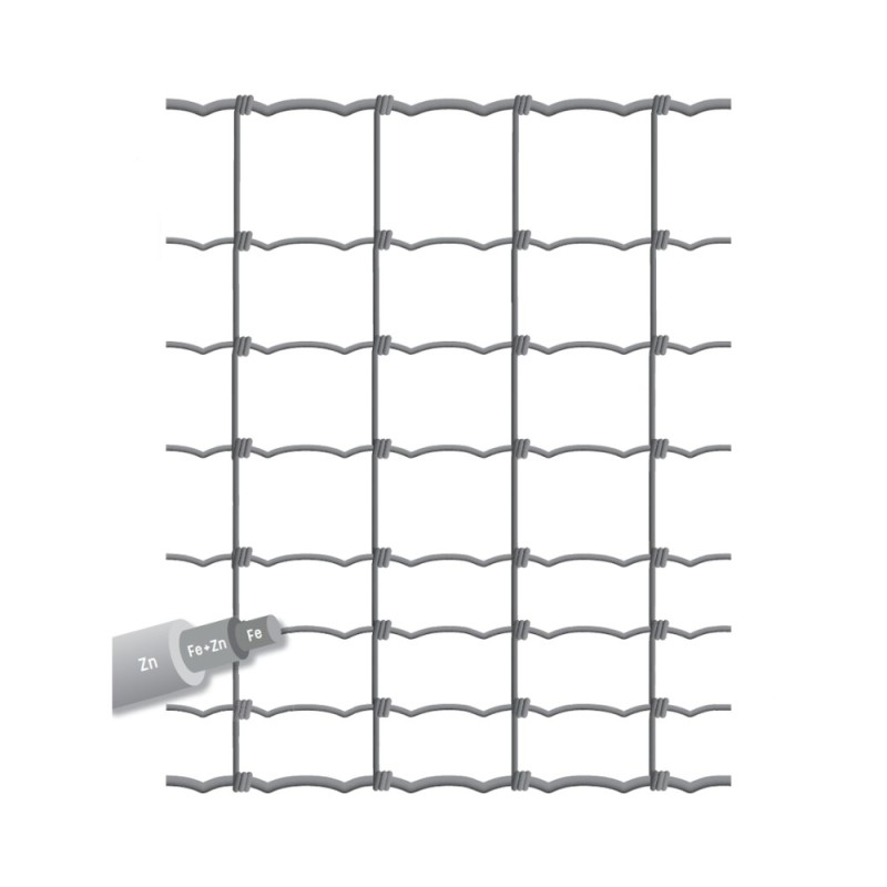Rete annodata zincata d.1,70-2,00mm 50mt 140h