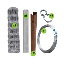Kit recinzione fissa rete annodata 150 metri 1,20h
