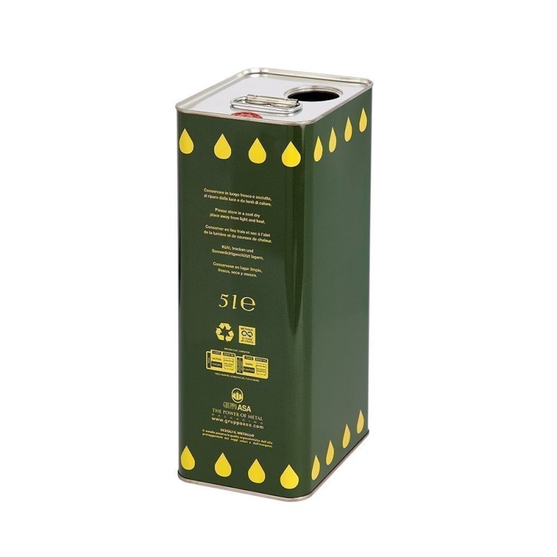 Lattina per conservazione olio da 5 litri con doppio tappo Lattina per conservazione olio da 5 litri con doppio tappo